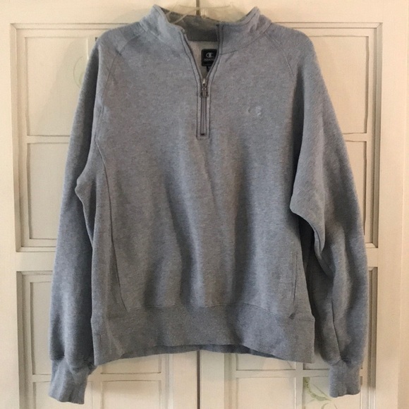 Champion Tops - Grey Champion Quarter Zip Sweatshirt
